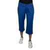 Dámské modré plátěné 3/4 kalhoty SABI