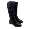 Dámské černé nadměrné zimní kozačky pro širší lýtka 01