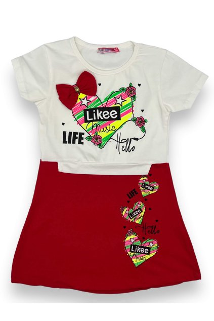 Dievčenské červené šaty 04