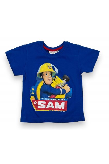 Chlapčenské modré tričko s krátkym rukávom SAM