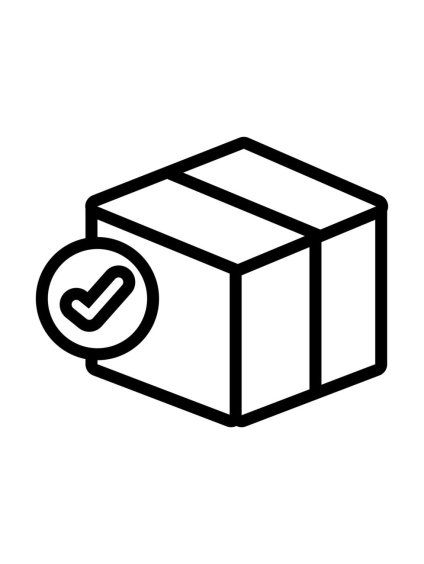 box with check symbol delivery service flat style free vector