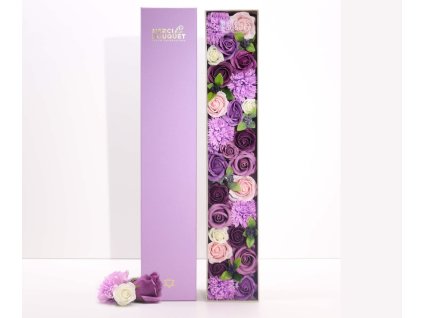 Mýdlové květy v extra dlouhém boxu - fialová