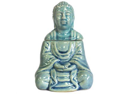 Sedící Buddha - olejový kahan - modrý
