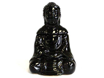 Sedící Buddha - olejový kahan - černý