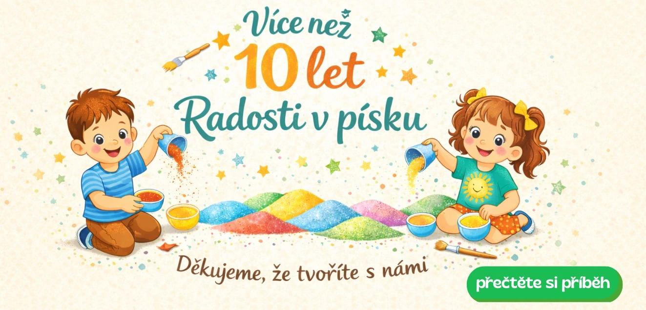 10 let tvoření s barevným pískem - Radost v písku