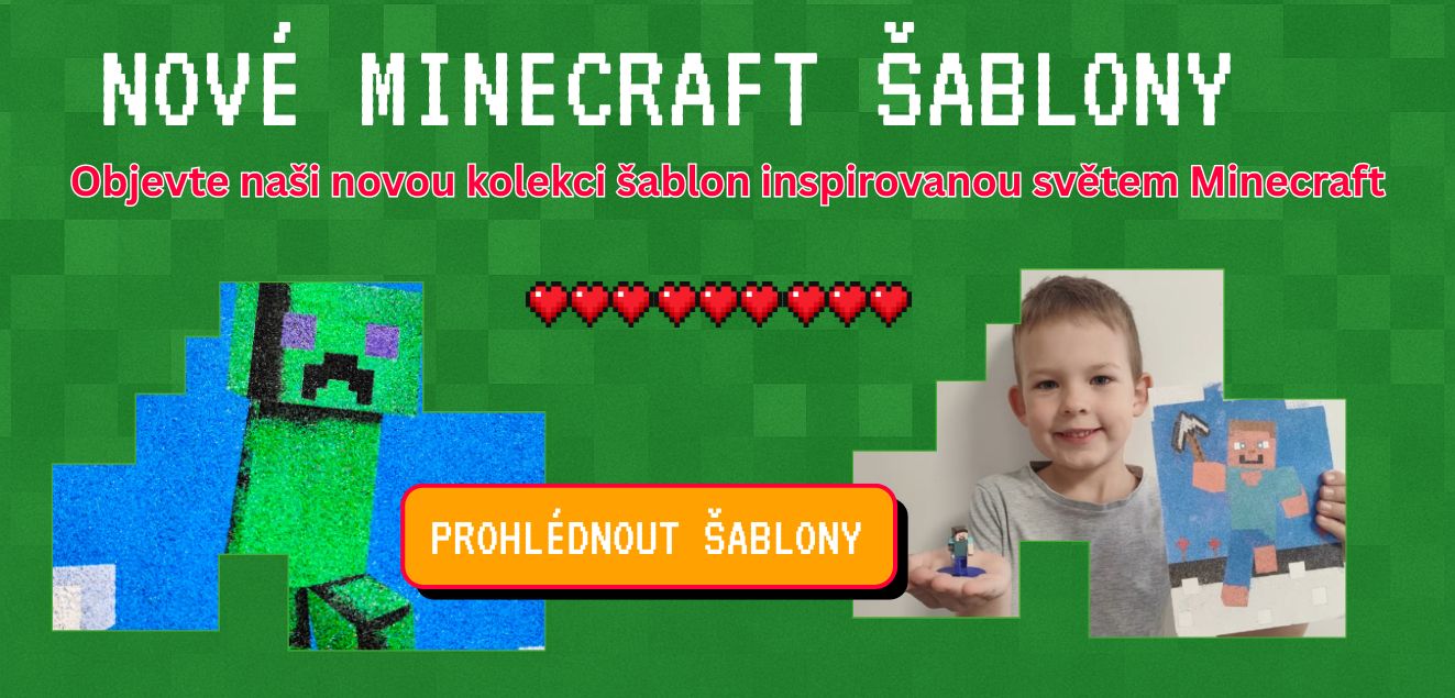 samolepící šablony s Minecraft motivy