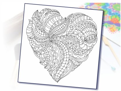 SRDCE ZENTANGLE 21X21