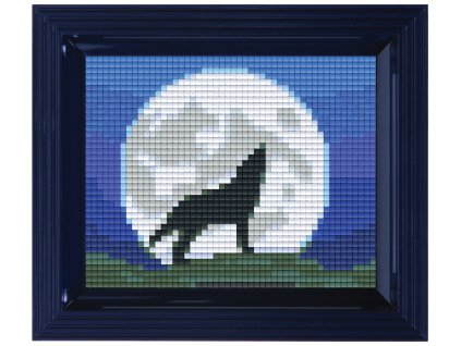 1834 obrazek s rameckem 21 barev vlk v noci