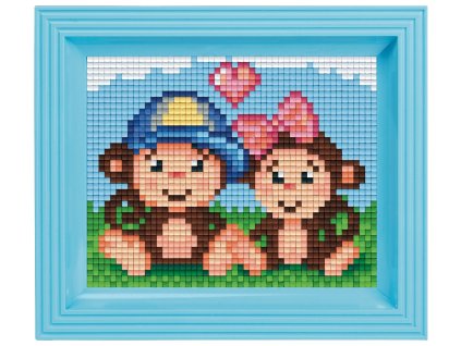 2164 obrazek s rameckem 31 barev zamilovane opice