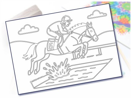 parkour jezdec s knonem pres prekazku