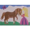 Šablona na pískování koník s princeznou (Varianta A5 (148 x 210 mm))