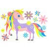 jednorozec v kytickach samolepici sablona piskovani