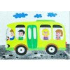 autobus s detmi samolepici sablona piskovani