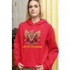 mockup of a woman wearing a gildan hoodie with embroidered elements m33030 (2)