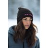 ai generated mockup featuring a woman wearing a beanie in the snow m36246