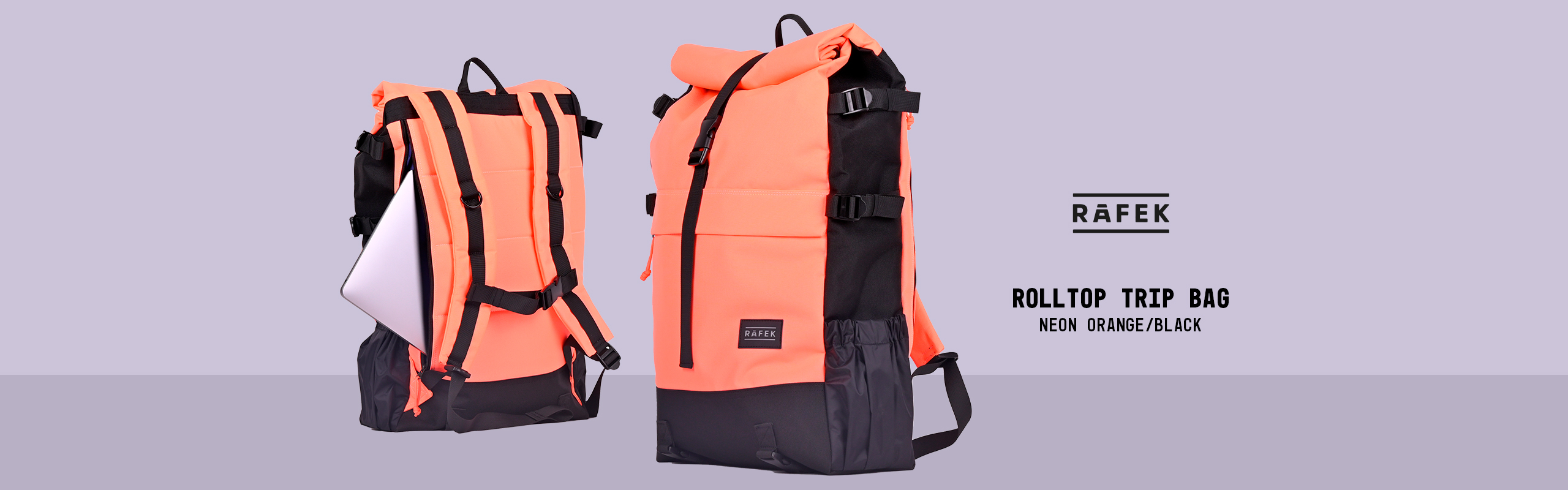 RÁFEK rolltop batoh Trip neon/black