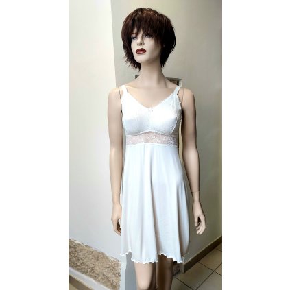 Follia Marisel košilka na ramínka, modal, bílá s krajkou