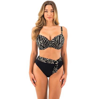 768x1075 pdp tablet FS504501 MOM alt1 Fantasie Swim Silhouette Island Monochrome Uw Gathered Full Cup Bikini Top