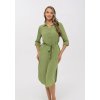 Marc André LD25 06 letní dámské propínací šaty pásek a límeček olivová zelená