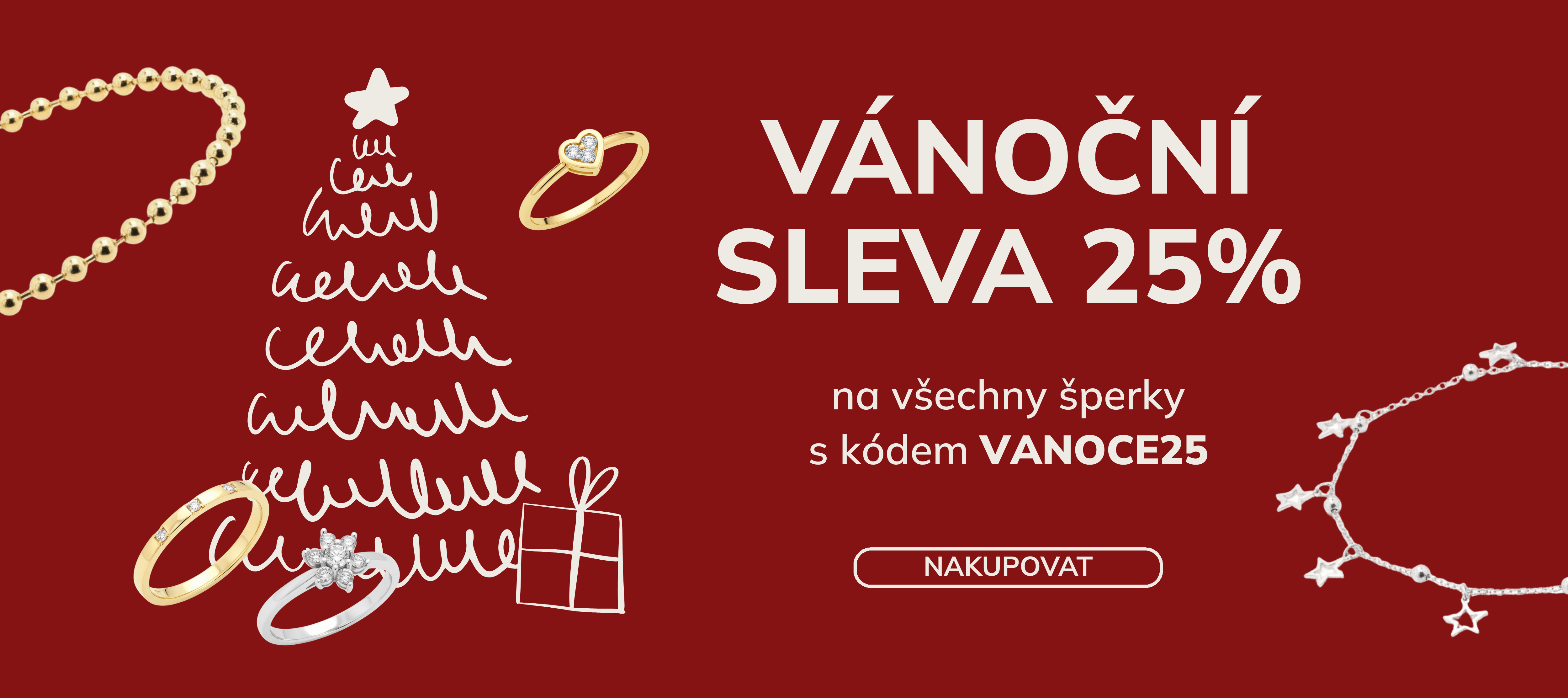 Vánoční sleva 25% na všechny šperky Rafity
