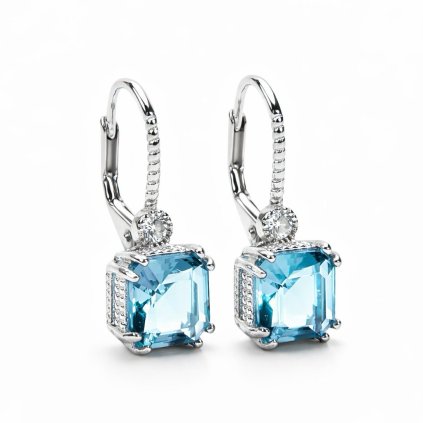 Stříbrné náušnice Blue Elizia