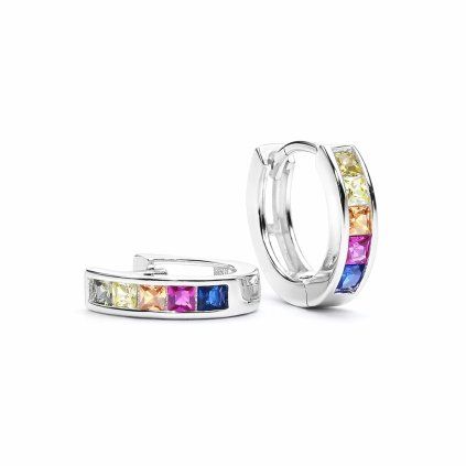 Stříbrné náušnice s barevnými zirkony