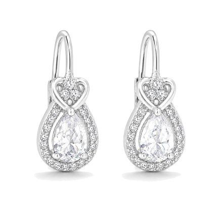 Stříbrné náušnice Crystal Teardrop