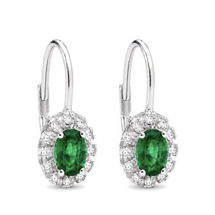 Stříbrné drobné náušnice Emerald Bliss