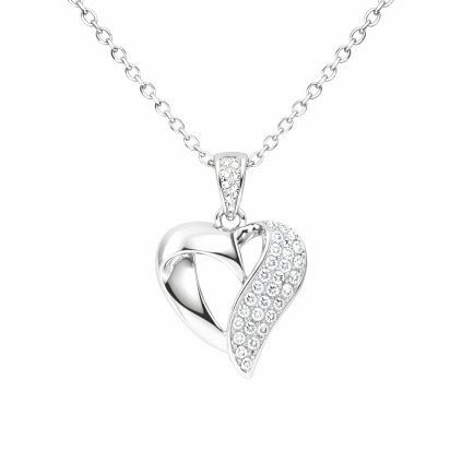 Stříbrný přívěsek srdce se zirkony