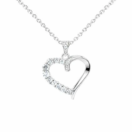Stříbrný přívěsek srdce se zirkony