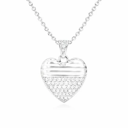 Stříbrný přívěsek srdce se zirkony