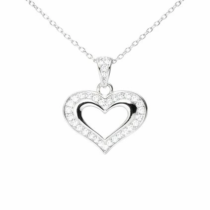 Stříbrný přívěsek srdce se zirkony