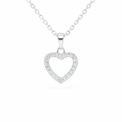 Stříbrný přívěsek srdce se zirkony