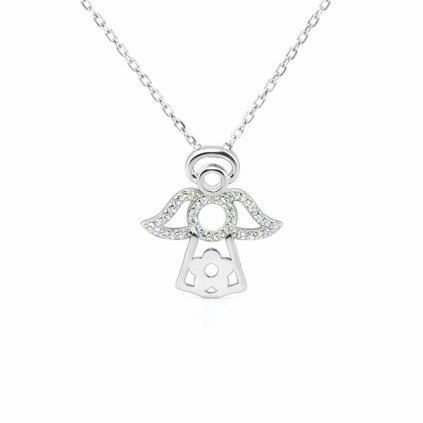 Stříbrný přívěsek anděl se zirkony