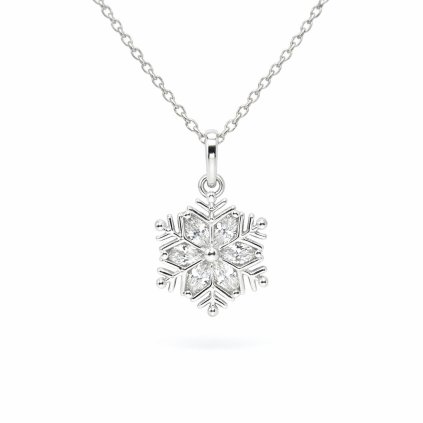 Stříbrný přívěsek vločka se zirkony