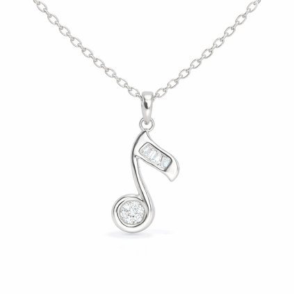 Stříbrný přívěsek nota se zirkony