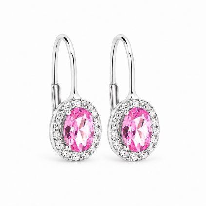 Stříbrné náušnice Pink Liora