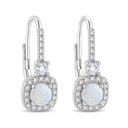 1967 1 stribrne drobne nausnice white opal sparkle