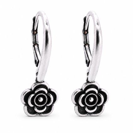Stříbrné náušnice Black Rose