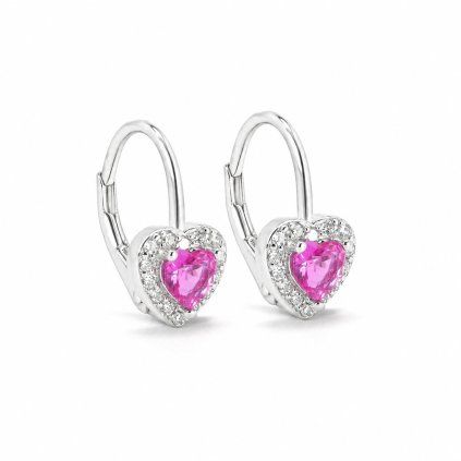 2327 2 stribrne nausnice pink heart