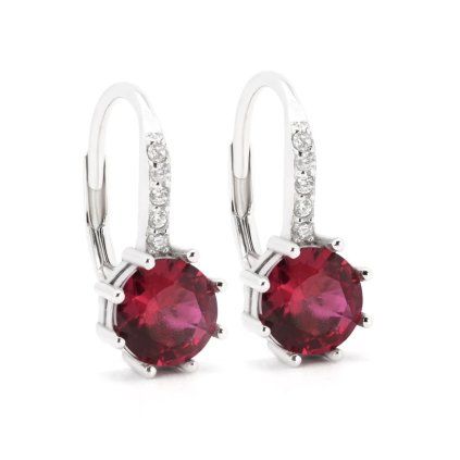 Stříbrné náušnice Ruby Majesty