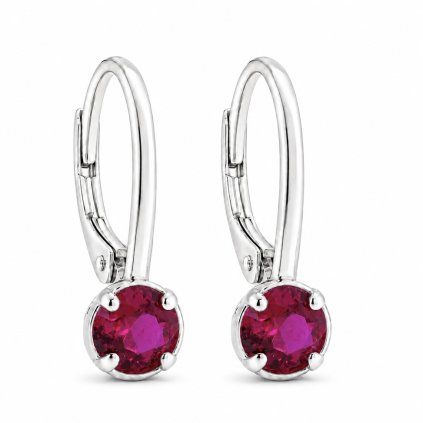 Stříbrné náušnice Ruby Flame