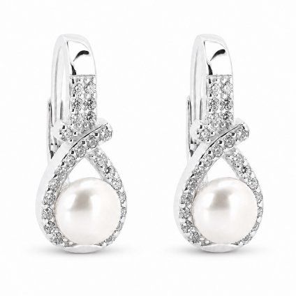Stříbrné náušnice Pearl Infinity
