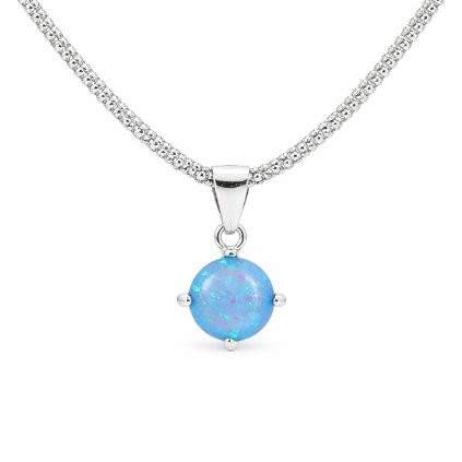 Stříbrný přívěsek  s modrým opálem