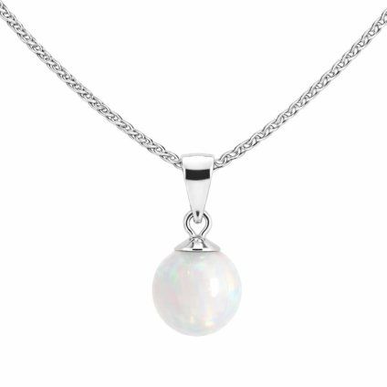 Stříbrný přívěsek Opaline 8 mm