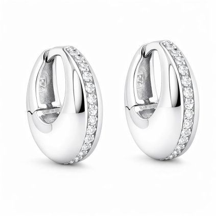 2642 4 stribrne nausnice krouzky selene