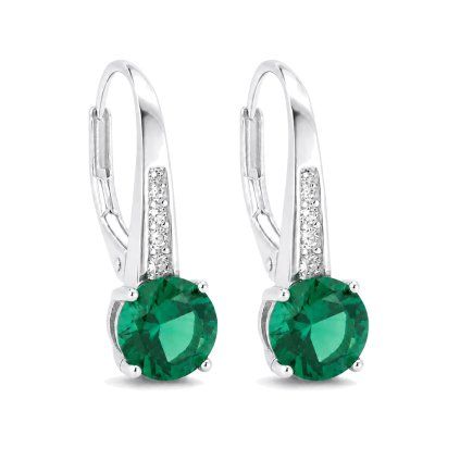 Stříbrné náušnice Green Garnet