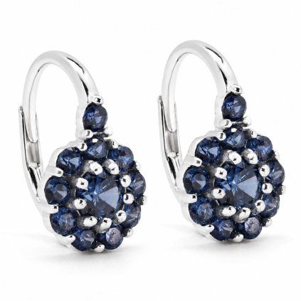 Stříbrné náušnice Tanzanite Blossom