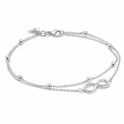 Stříbrný náramek na nohu Infinity