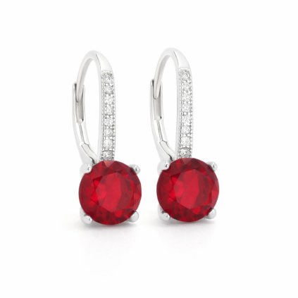 Stříbrné náušnice Aurora Red